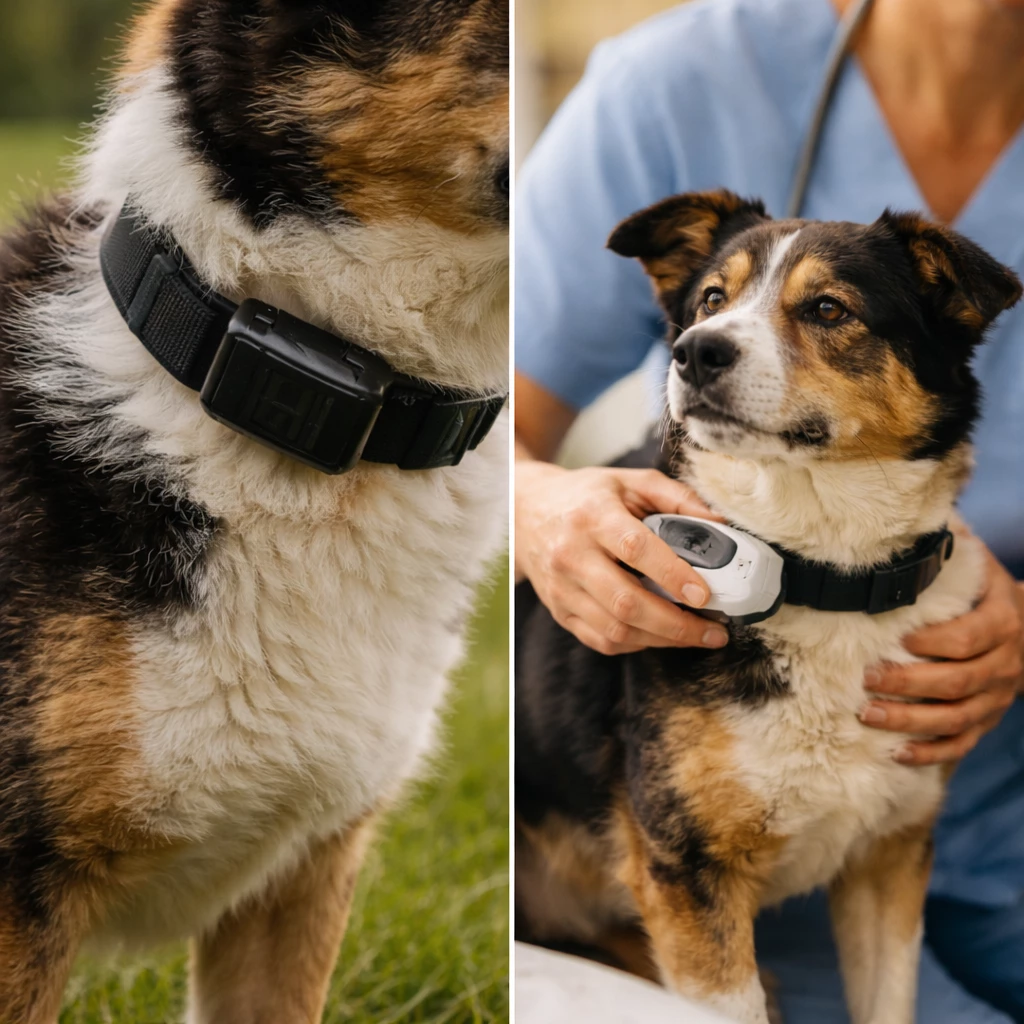 Dog GPS tracker compared with veterinary identification and pet care
